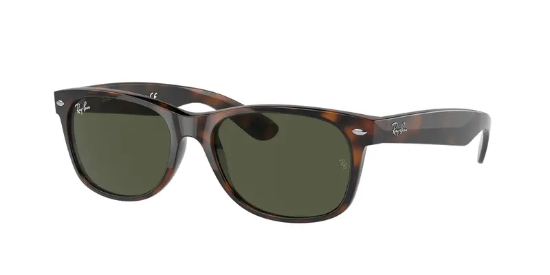 Ray - Ban Unisex RB2132 NEW WAYFARER 902 Occhiali da sole Iniettato Tartaruga Verde G15 Squadrata Normale