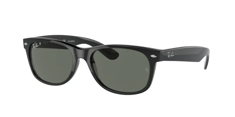 Ray - Ban Unisex RB2132F NEW WAYFARER LOW BRIDGE FIT 901/58 Occhiali da sole Nylon Nero G15 Squadrata Polarizzata