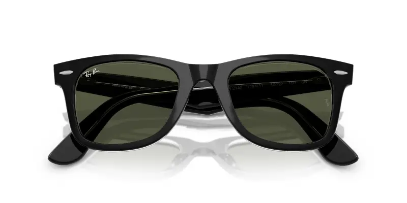 Unisex RB2140 WAYFARER 129431 Occhiali da sole Acetato Nero Verde Squadrata Normale miniatura 2