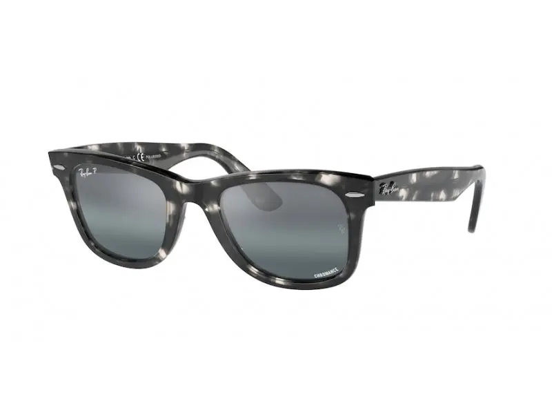 Ray - Ban Unisex RB2140 WAYFARER 1333G6 Occhiali da sole Acetato Tartaruga Argento Squadrata Polarizzata Sfumato