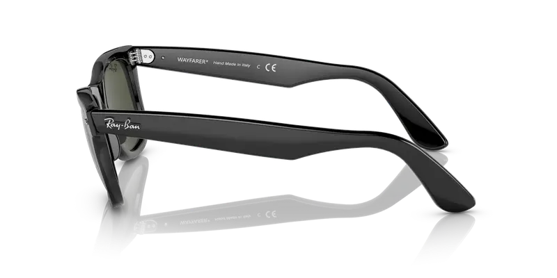 Ray - Ban Unisex RB2140 WAYFARER 135831 Occhiali da sole Acetato Nero Verde Squadrata Normale miniatura 3