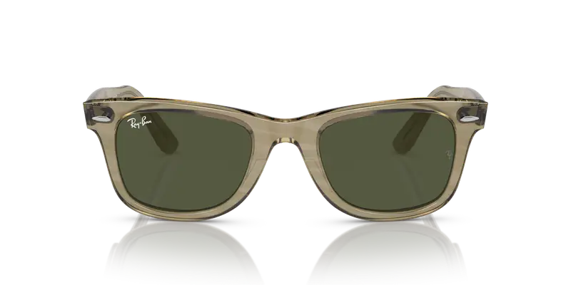 Ray - Ban Unisex RB2140 WAYFARER 138731 Occhiali da sole Acetato Grigio Verde Squadrata Normale miniatura 2