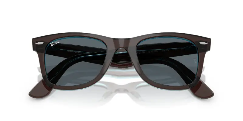 Unisex RB2140 WAYFARER 1446R5 Occhiali da sole Acetato Marrone Blu Squadrata Normale miniatura 2