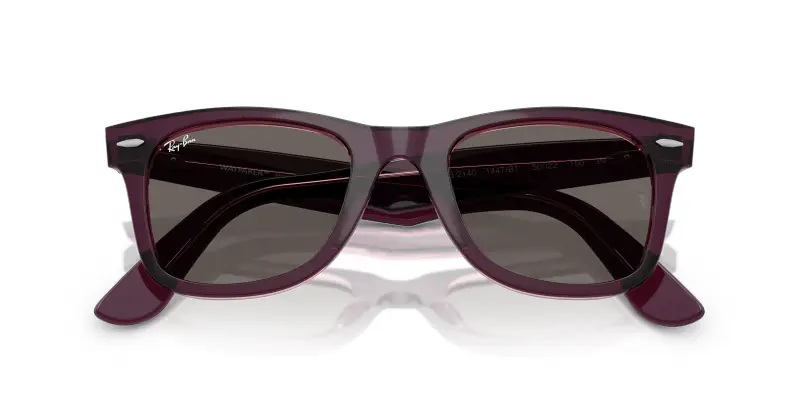 Unisex RB2140 WAYFARER 1447B1 Occhiali da sole Acetato Viola Grigio Squadrata Normale miniatura 2