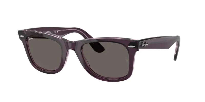 Unisex RB2140 WAYFARER 1447B1 Occhiali da sole Acetato Viola Grigio Squadrata Normale