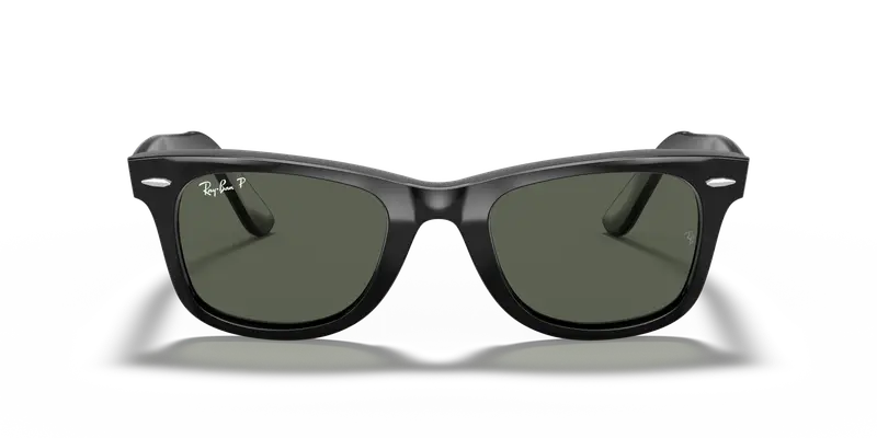 Ray - Ban Unisex RB2140 WAYFARER 901/58 Occhiali da sole Acetato Nero Verde Squadrata Polarizzata miniatura 2