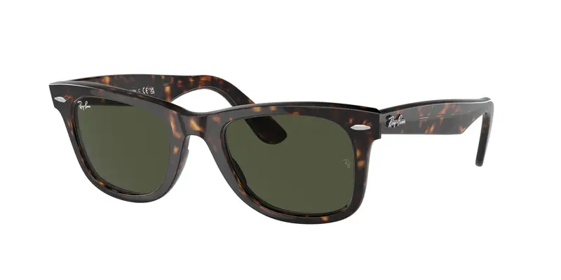 Ray - Ban Unisex RB2140 WAYFARER 902 Occhiali da sole Acetato Tartaruga Verde G15 Squadrata Normale
