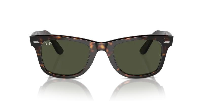 Ray - Ban Unisex RB2140 WAYFARER 902 Occhiali da sole Acetato Tartaruga Verde G15 Squadrata Normale miniatura 2