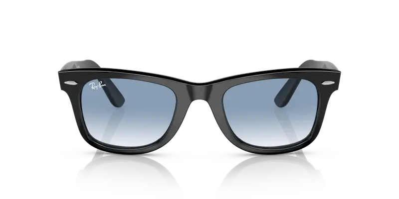 Ray - Ban Unisex RB2140F WAYFARER 901/3F Occhiali da sole Acetato Nero Blu Squadrata Normale miniatura 2