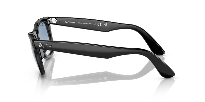 Ray - Ban Unisex RB2140F WAYFARER 901/3F Occhiali da sole Acetato Nero Blu Squadrata Normale miniatura 3