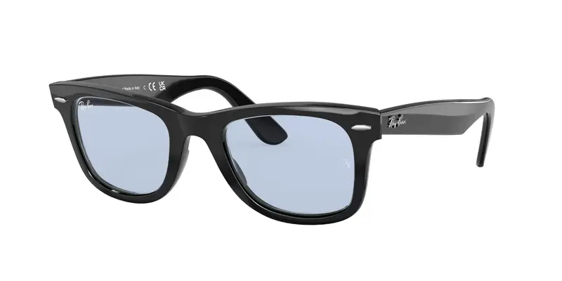 Ray - Ban Unisex RB2140F WAYFARER 901/64 Occhiali da sole Acetato Nero Blu Squadrata Normale