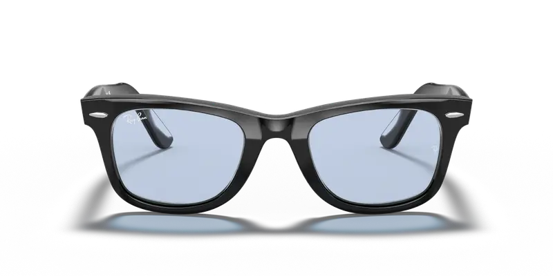 Ray - Ban Unisex RB2140F WAYFARER 901/64 Occhiali da sole Acetato Nero Blu Squadrata Normale miniatura 2