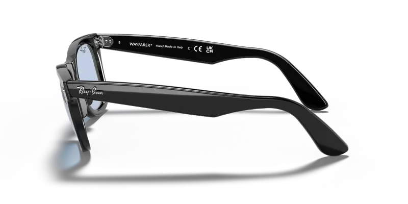 Ray - Ban Unisex RB2140F WAYFARER 901/64 Occhiali da sole Acetato Nero Blu Squadrata Normale miniatura 3