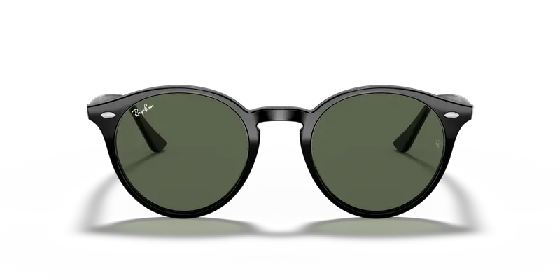Ray - Ban Unisex RB2180 601/71 Occhiali da sole Iniettato Nero Verde Rotonda Normale miniatura 2