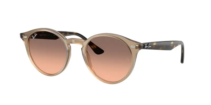 Ray - Ban Unisex RB2180  678846 Occhiali da sole Acetato Beige Rosa Rotonda Normale Sfumato