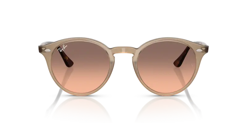 Ray - Ban Unisex RB2180 678846 Occhiali da sole Acetato Beige Rosa Rotonda Normale Sfumato miniatura 2