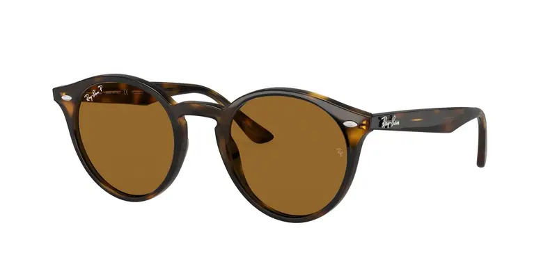 Ray - Ban Unisex RB2180 710/83 Occhiali da sole Iniettato Tartaruga Rotonda Polarizzata