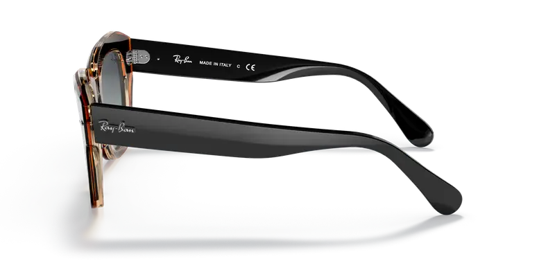Ray - Ban Unisex RB2186 STATE STREET 132241 Occhiali da sole Acetato Nero Grigio Squadrata Normale Sfumato miniatura 3