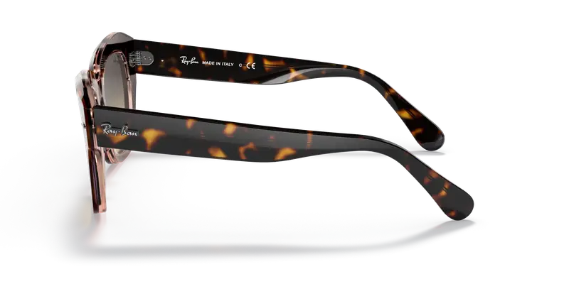 Ray - Ban Unisex RB2186 STATE STREET 1324BG Occhiali da sole Acetato Marrone Marrone Squadrata Normale Sfumato miniatura 3