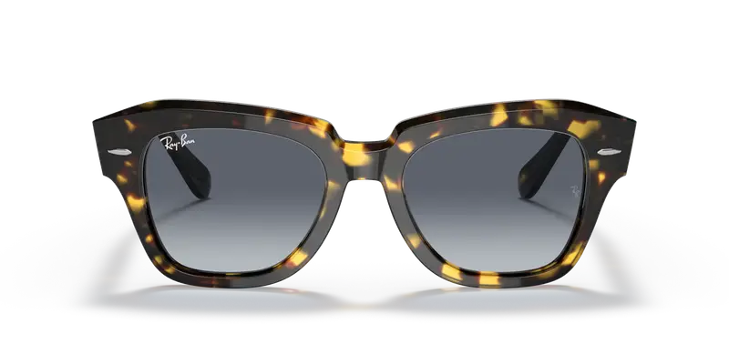 Ray - Ban Unisex RB2186 STATE STREET 133286 Occhiali da sole Acetato Tartaruga Grigio Squadrata Normale Sfumato miniatura 2