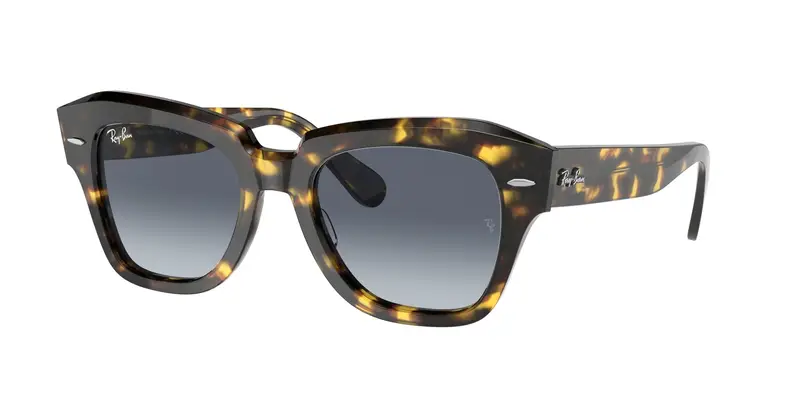 Unisex RB2186 STATE STREET 133286 Occhiali da sole Acetato Tartaruga Grigio Squadrata Normale Sfumato