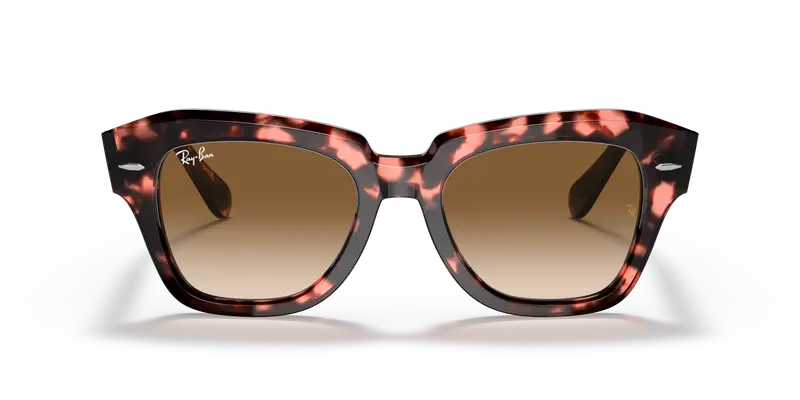 Ray - Ban Unisex RB2186 STATE STREET 133451 Occhiali da sole Acetato Tartaruga Marrone Squadrata Normale Sfumato miniatura 2
