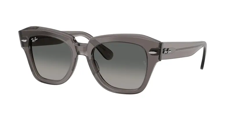 Unisex RB2186 STATE STREET 136971 Occhiali da sole Acetato Grigio Grigio Squadrata Normale Sfumato