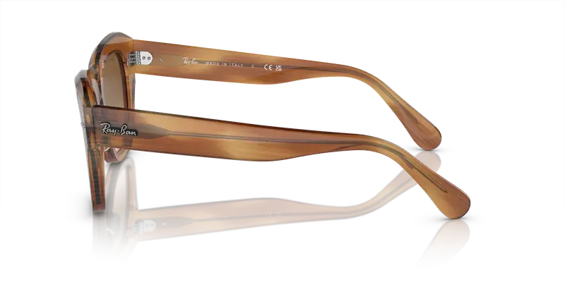 Ray - Ban Unisex RB2186 STATE STREET 140351 Occhiali da sole Acetato Tartaruga Marrone Squadrata Normale Sfumato miniatura 3