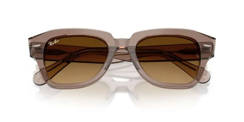 Unisex RB2186 STATE STREET 682785 Occhiali da sole Acetato Marrone Marrone Squadrata Normale Sfumato miniatura 2