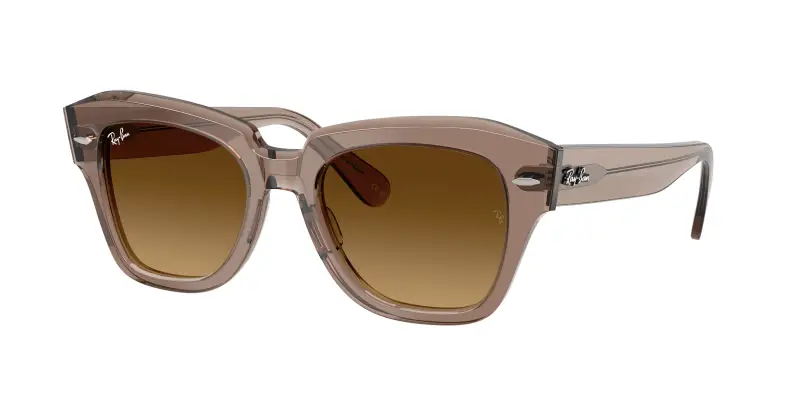 Unisex RB2186 STATE STREET 682785 Occhiali da sole Acetato Marrone Marrone Squadrata Normale Sfumato