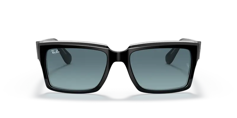 Ray - Ban Unisex RB2191 INVERNESS 12943M Occhiali da sole Acetato Nero Blu Squadrata Normale Sfumato miniatura 2