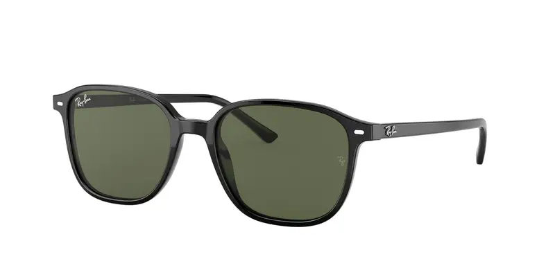 Ray - Ban Unisex RB2193 LEONARD 901/31 Occhiali da sole Plastica Nero Verde Squadrata