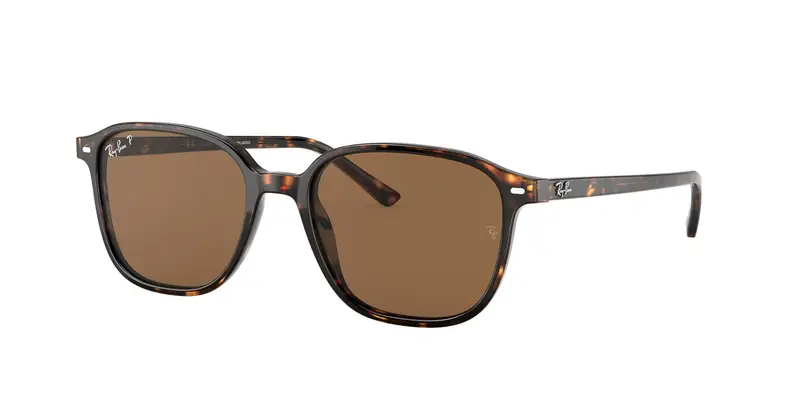 Ray - Ban Unisex RB2193 LEONARD 902/57 Occhiali da sole Acetato Tartaruga Marrone Squadrata Polarizzata