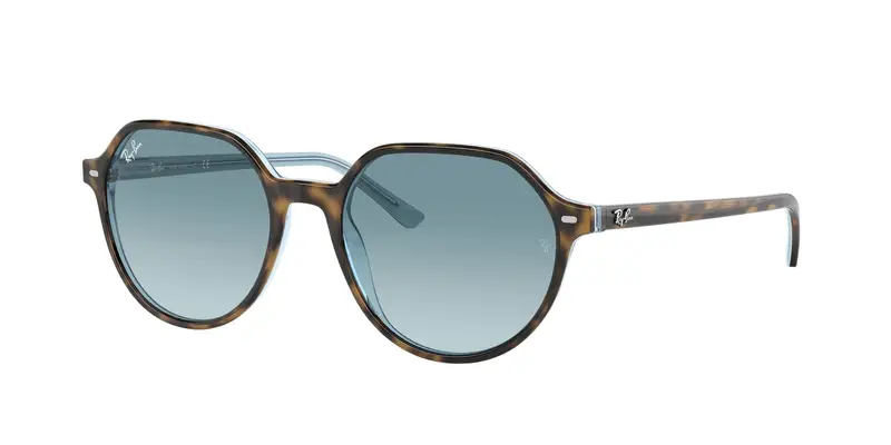 Ray - Ban Unisex RB2195 THALIA 13163M Occhiali da sole Plastica Havana Blu Squadrata Normale Sfumato