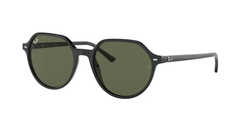 Ray - Ban Unisex RB2195 THALIA 901/31 Occhiali da sole Acetato Nero Verde Squadrata Normale