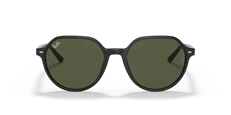 Ray - Ban Unisex RB2195 THALIA 901/31 Occhiali da sole Acetato Nero Verde Squadrata Normale miniatura 2