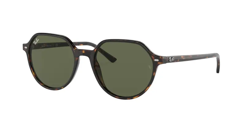 Ray - Ban Unisex RB2195 THALIA 902/31 Occhiali da sole Acetato Tartaruga Verde Squadrata Normale