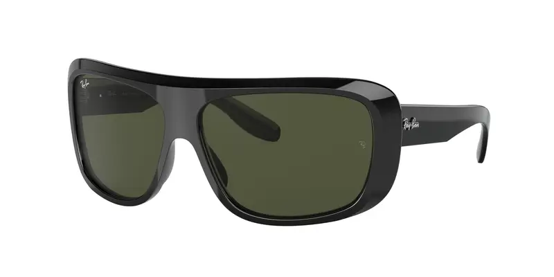 Ray - Ban Unisex RB2196 BLAIR 901/31 Occhiali da sole Plastica Nero Verde Squadrata Normale