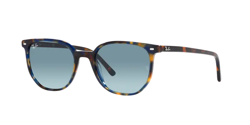 Ray - Ban Unisex RB2197 ELLIOT 13563M Occhiali da sole Acetato Tartaruga Blu Squadrata Normale Sfumato miniatura 2