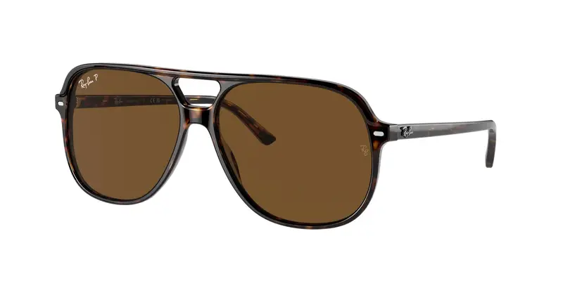 Ray - Ban Unisex RB2198 BILL 902/57 Occhiali da sole Acetato Tartaruga Marrone Squadrata Polarizzata