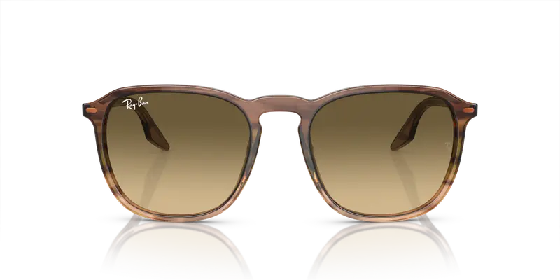 Ray - Ban Unisex RB2203 13920A Occhiali da sole Acetato Marrone Marrone Squadrata Normale Sfumato miniatura 2