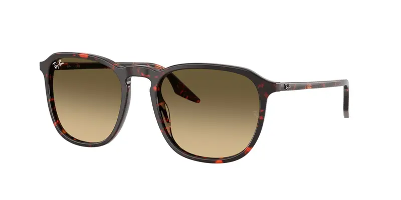 Ray - Ban Unisex RB2203 14290A Occhiali da sole Acetato Rosso Marrone Squadrata Normale Sfumato