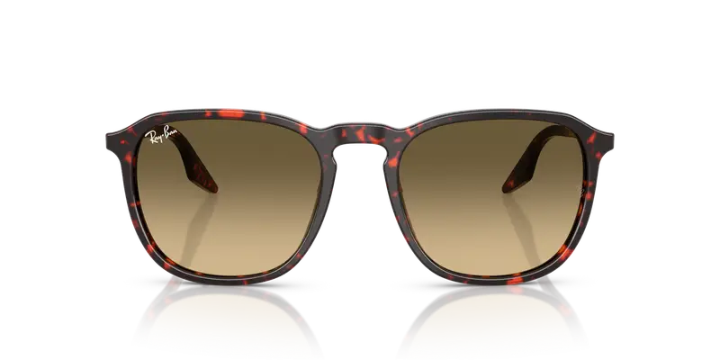 Ray - Ban Unisex RB2203 14290A Occhiali da sole Acetato Rosso Marrone Squadrata Normale Sfumato miniatura 2