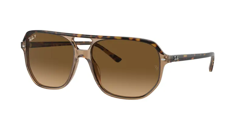 Unisex RB2205 BILL ONE 1292M2 Occhiali da sole Acetato Oro Marrone Geometrica Polarizzata Sfumato