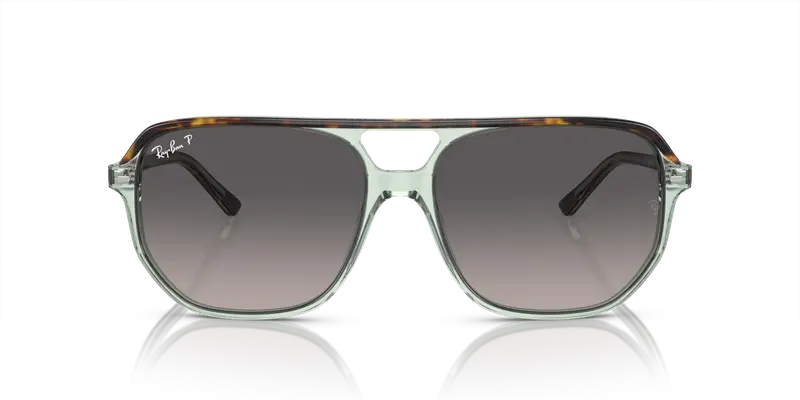 Ray - Ban Unisex RB2205 BILL ONE 1376M3 Occhiali da sole Acetato Marrone Grigio Geometrica Polarizzata Sfumato miniatura 2