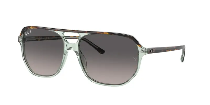 Unisex RB2205 BILL ONE 1376M3 Occhiali da sole Acetato Marrone Grigio Geometrica Polarizzata Sfumato