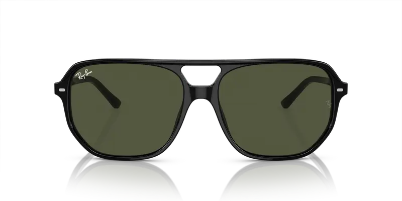 Ray - Ban Unisex RB2205 BILL ONE 901/31 Occhiali da sole Acetato Nero Verde Geometrica Normale miniatura 2