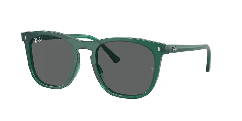 Ray - Ban Unisex RB2210  6615B1 Occhiali da sole Acetato Verde Grigio Squadrata Normale