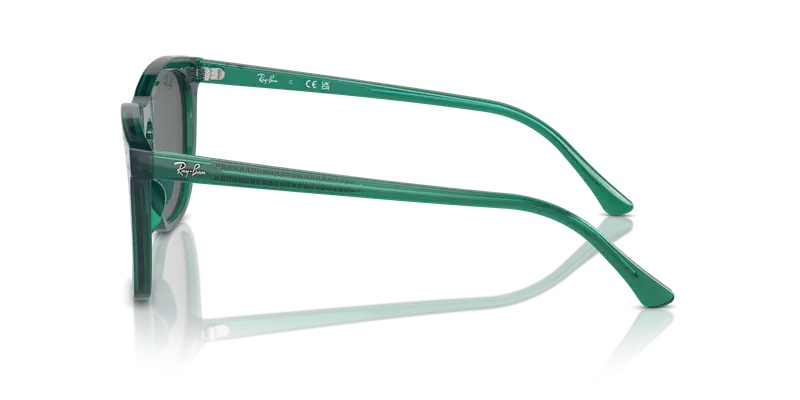 Ray - Ban Unisex RB2210 6615B1 Occhiali da sole Acetato Verde Grigio Squadrata Normale miniatura 3