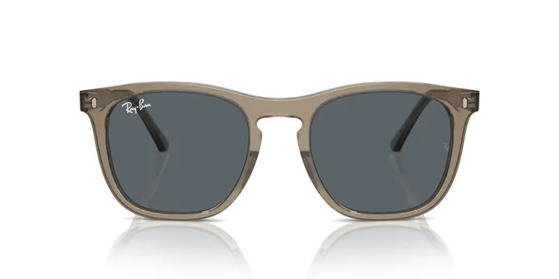 Ray - Ban Unisex RB2210 6765R5 Occhiali da sole Acetato Marrone Blu Squadrata Normale Antiriflesso miniatura 2